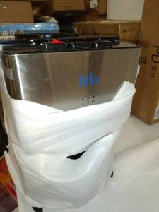 lot 6951 image: Countertop Bottleless Electric Water Cooler with Hot, Cold, and Room Temperature Options in Stainless Steel
