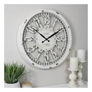 lot 6960 image: 20 Whitney Farmhouse Wall Clock Antique Cream - FirsTime & Co.