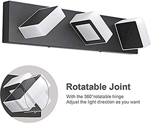 lot 6967 image: Ralbay Black Bathroom Vanity Lights 3 Lights Acrylic Modern LED Black Vanity Lights for Bathroom (Natural White Light)