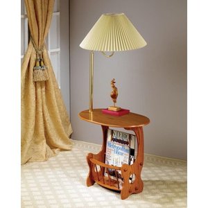 lot 6988 image: Magazine Storage Lamp Table Warm Brown