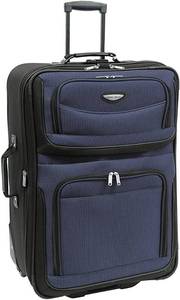 lot 8978 image: Travel Select Amsterdam Expandable Rolling Upright Luggage, Navy, Checked-Large 29-Inch �� �� �� �� �� �� ��