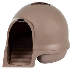 lot 8989 image: Booda Dome Clean Step Cat Litter Box, Titanium