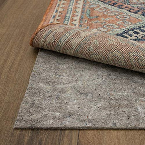 lot 8991 image: Mohawk Home Dual Surface Felt and Latex Non Slip Rug Pad, 14 Thick, 5x8, Grey