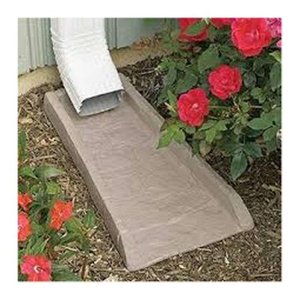 lot 10540 image: Suncast SB24 Decorative Rain Gutter Downspout Splash Block- Light Taupe