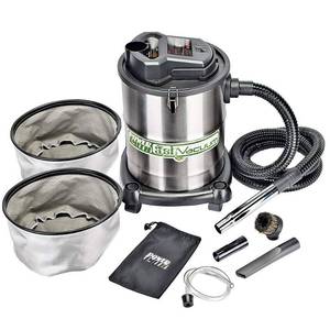 lot 10549 image: Heavy-Duty Heat-Resistant Fireplace Warm Ash Vacuum with Reusable Filters & 5-Piece Accessory Kit