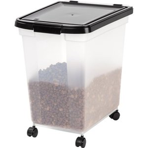 lot 10579 image: IRIS USA, 50 lb Airtight Pet Food Container, Black