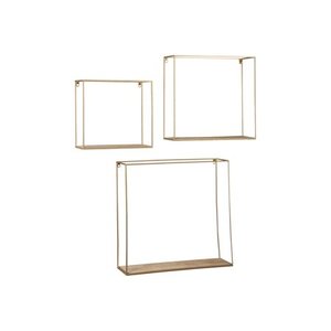 lot 20282 image: Signature Design by Ashley Efharis NaturalGold Finish Wall Shelf - Set of 3