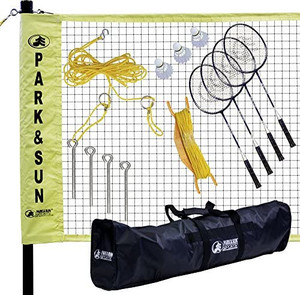 lot 21879 image: Park & Sun Sports Portable IndoorOutdoor Badminton Net System with Carrying Bag and Accessories Professional Series