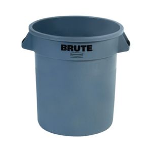 lot 21880 image: Rubbermaid Commercial Round Brute Container, Plastic, 10 gal, Gray