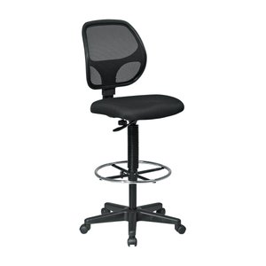 lot 21919 image: WorkSmart - DC Series Fabric Drafting Chair - Black