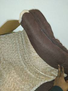 lot 21934 image: Furhaven orthopedic certipur-us Certified foam pet beds for small, medium, and Large dogs and cats- Two tone L Chaise, Southwest Kilim Sofa, Faux Fur Velvet Sofa Dog Bed