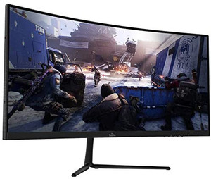 lot 22541 image: 29 Curved 100Hz LED Gaming Monitor Full HD 1080P Ultra Wide HDMI DP Ports with Speakers