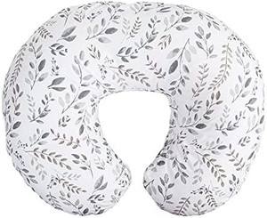 lot 22545 image: Boppy Nursing Pillow and Positioner Original  Gray Taupe Watercolor Leaves  Breastfeeding, Bottle Feeding, Baby Support  with Removable Cotton Blend Cover  Awake-Time Support