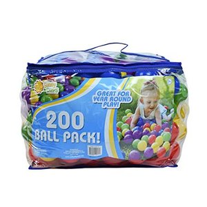 lot 22553 image: 200 Pack Play Balls Refill Balls for Toddler Ball Pit in Reusable Storage Bag with Zipper Pop-N-Play