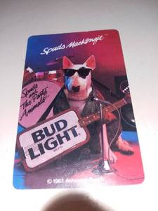 lot 3023 image: 1987 Bud Light Spuds Mackenzie Playing Cards