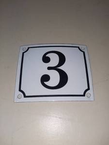 lot 3030 image: Enamel 3 Sign