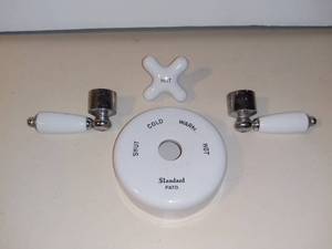lot 3031 image: Porcelain Shower Knobs