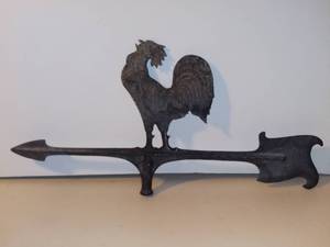 lot 3046 image: Cast Aluminum Rooster Weathervane