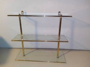 lot 3109 image: 3 Tier Glass Wall Mount Shelf