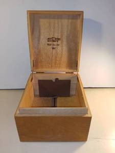 lot 3132 image: 1967 Artist Peters Wood Products Dovetailed Wood File Box