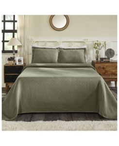 lot 9654 image: Superior Basket Weave Jacquard Matelasse 3 Piece Bedspread Set, King