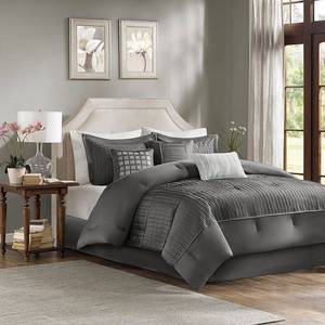 lot 9690 image: Madison Park Trinity Charmeuse 7-Pc. California King Comforter Set Bedding