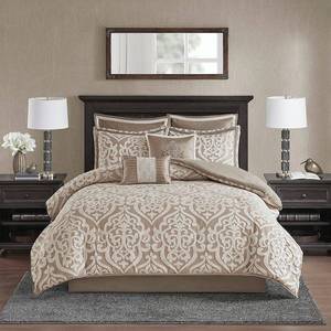 lot 9699 image: Madison Park Odette King 8 Piece Jacquard Comforter Set Bedding