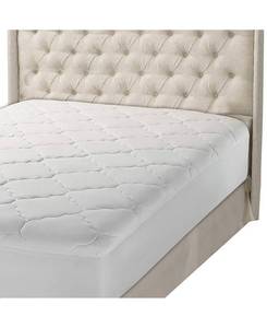 lot 9728 image: Mastertex Micro Puff Fitted Mattress Pad - Twin