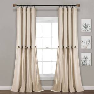 lot 9797 image: 95x40 Linen Button Light Filtering Window Curtain Panel Dark Beige - Lush D�cor