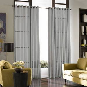 lot 9811 image: CURTAINWORKS Soho 132-Inch Voile Grommet Curtain Panel in Silver at Nordstrom