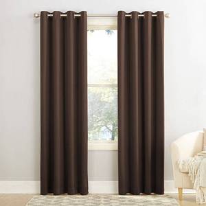 lot 9820 image: 54x54 Seymour Energy Efficient Room Darkening Grommet Curtain Panel Chocolate Brown - Sun Zero
