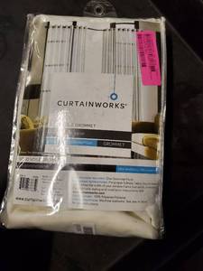lot 9830 image: CURTAINWORKS Soho 95-Inch Voile Grommet Curtain Panel in Oyster at Nordstrom