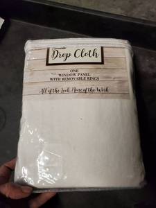 lot 9831 image: 108x50 Drop Cloth Light Filtering Curtain Panel Off White - Mercantile