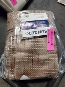 lot 9836 image: Kline Burlap Weave 52 x 96 Thermal Blackout Curtain Panel