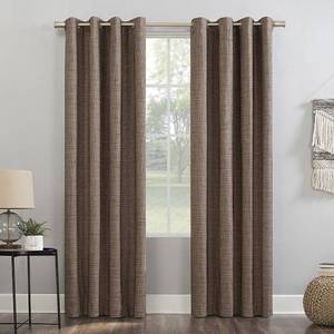 lot 9838 image: Kline Burlap Weave 52 x 96 Thermal Blackout Curtain Panel