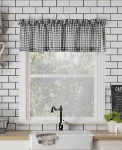 lot 9861 image: Parkham 54 x 14 Farmhouse Plaid Window Valance