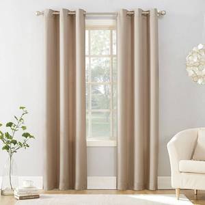 lot 9957 image: 95x40 Sora Casual Textured Light Filtering Grommet Top Curtain Panel Light Beige - No. 918