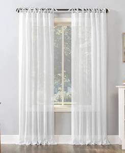 lot 99965 image: No. 918 Bethany Slub Textured Sheer Tie Top Curtain Panel, 50 x 63