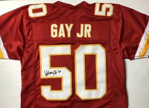 lot 1002 image: Signed Willie Gay Jr #50 Kansas City Chiefs Custom Jersey with James Spence Witnessed Authentication