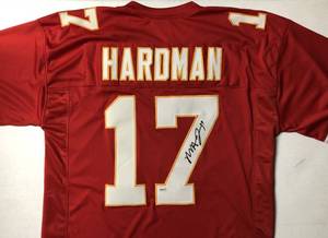 lot 1003 image: Signed Mecole Hardman #17 Kansas City Chiefs Custom Jersey with ADA Certificate of Authenticity