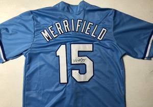 lot 1006 image: Signed Whit Merrifield #15 Kansas City Royals Custom Jersey with James Spence Witnessed Authentication
