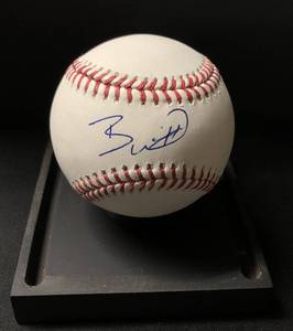 lot 1008 image: Signed Bobby Witt Jr Kansas City Royals Official Major League Baseball - Signed on Sweet Spot - with Beckett Witnessed Authentication & AcrylicPlastic Holder Included