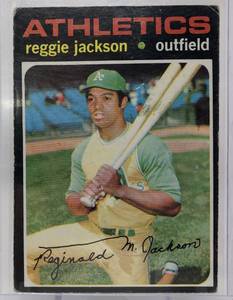 lot 1014 image: Original 1971 Topps Reggie Jackson Oakland As Baseball Card