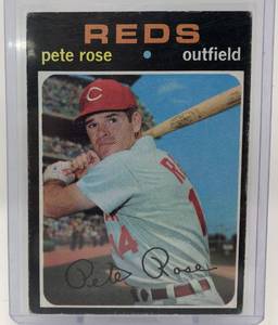 lot 1015 image: Original 1971 Topps Pete Rose Cincinnati Reds Baseball Card