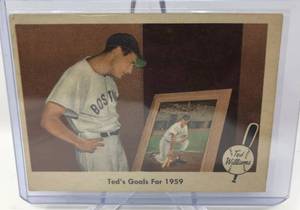 lot 1021 image: Original 1959 Fleer Ted Williams Boston Red Sox Baseball Card #80