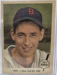 lot 1027 image: Original 1959 Fleer Ted Williams Boston Red Sox Baseball Card #17