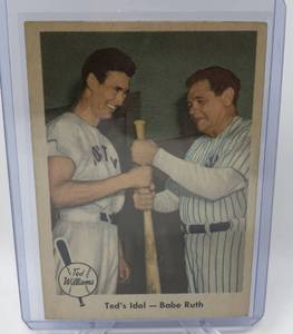 lot 1033 image: Original 1959 Fleer Ted Williams Boston Red Sox w Babe Ruth Baseball Card #2