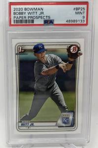 lot 1038 image: Graded Mint PSA 9 2020 Bowman Bobby Witt Jr 1st Bowman Kansas City Royals