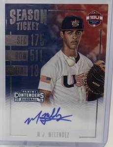 lot 1043 image: 2016 Elite Extra Edition MJ Melendez Rookie Autographed Card Kansas City Royals Prospect