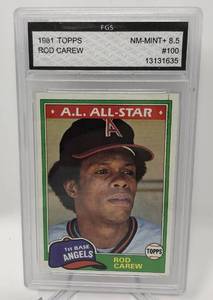 lot 1047 image: Professionally Graded FGS 1981 Topps Rod Carew Baseball Card